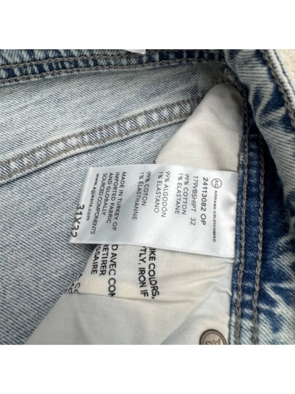 NWT AG Everett Men's Slim Straight Mid Rise Light Wash Jeans, Size 31x32